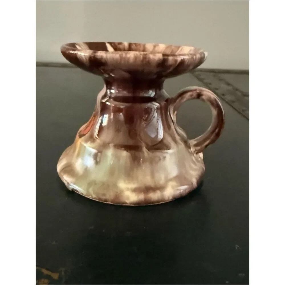 Vintage Bay Keramik German Drip Glaze One Candlestick